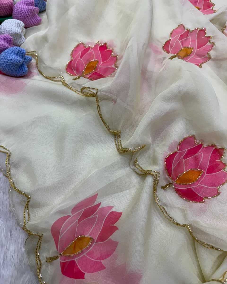 Hand Georgette Designer Saree