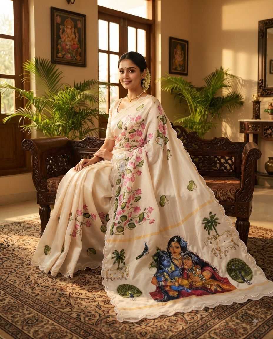 Krishna Soft Silk Printed Saree
