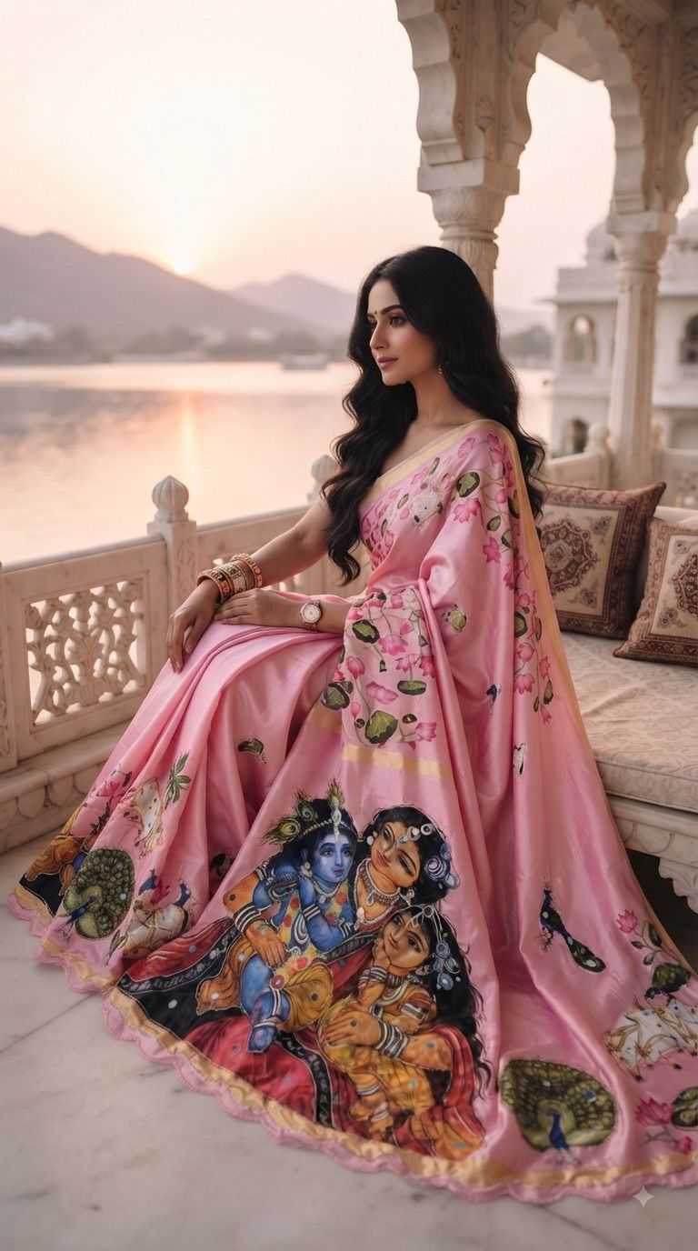 Krishna Soft Silk Printed Saree