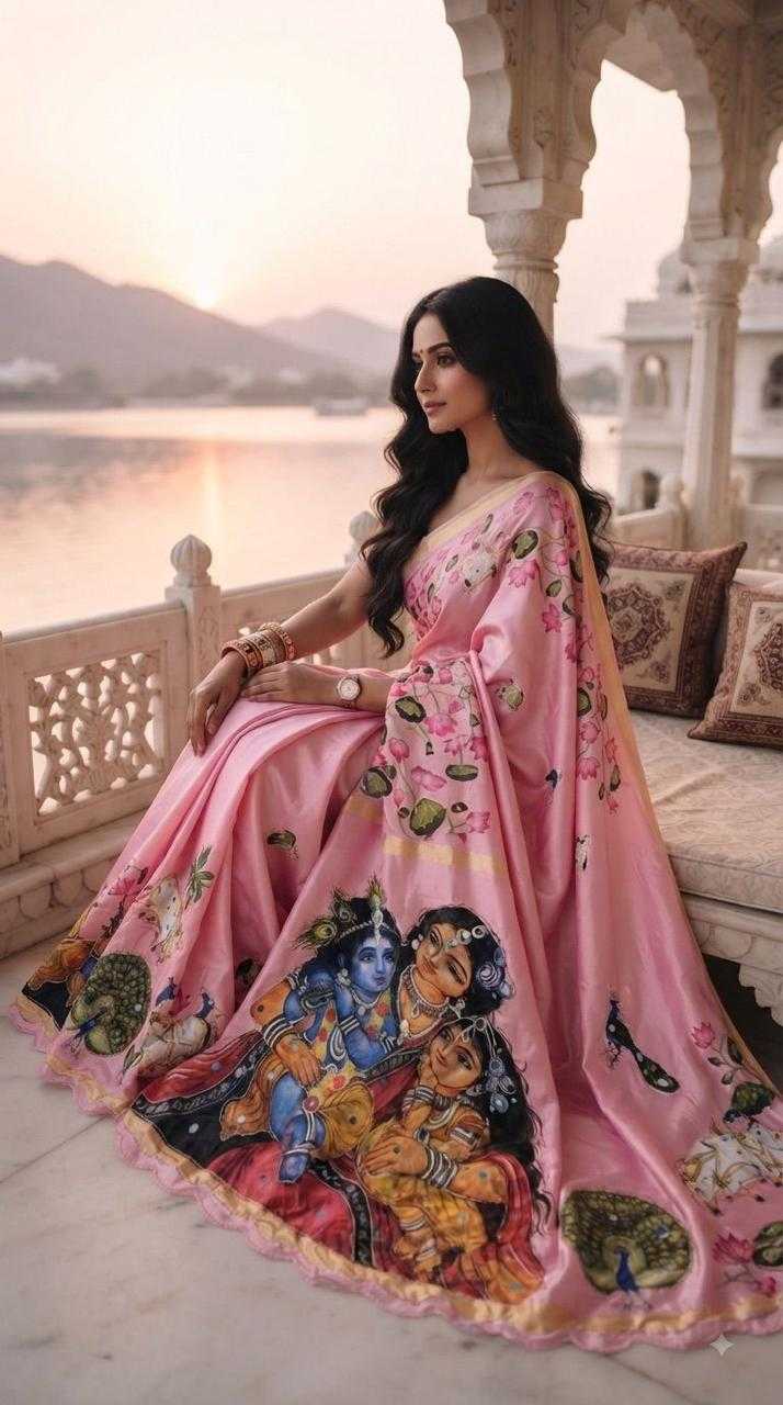 Krishna Soft Silk Zari Border Saree