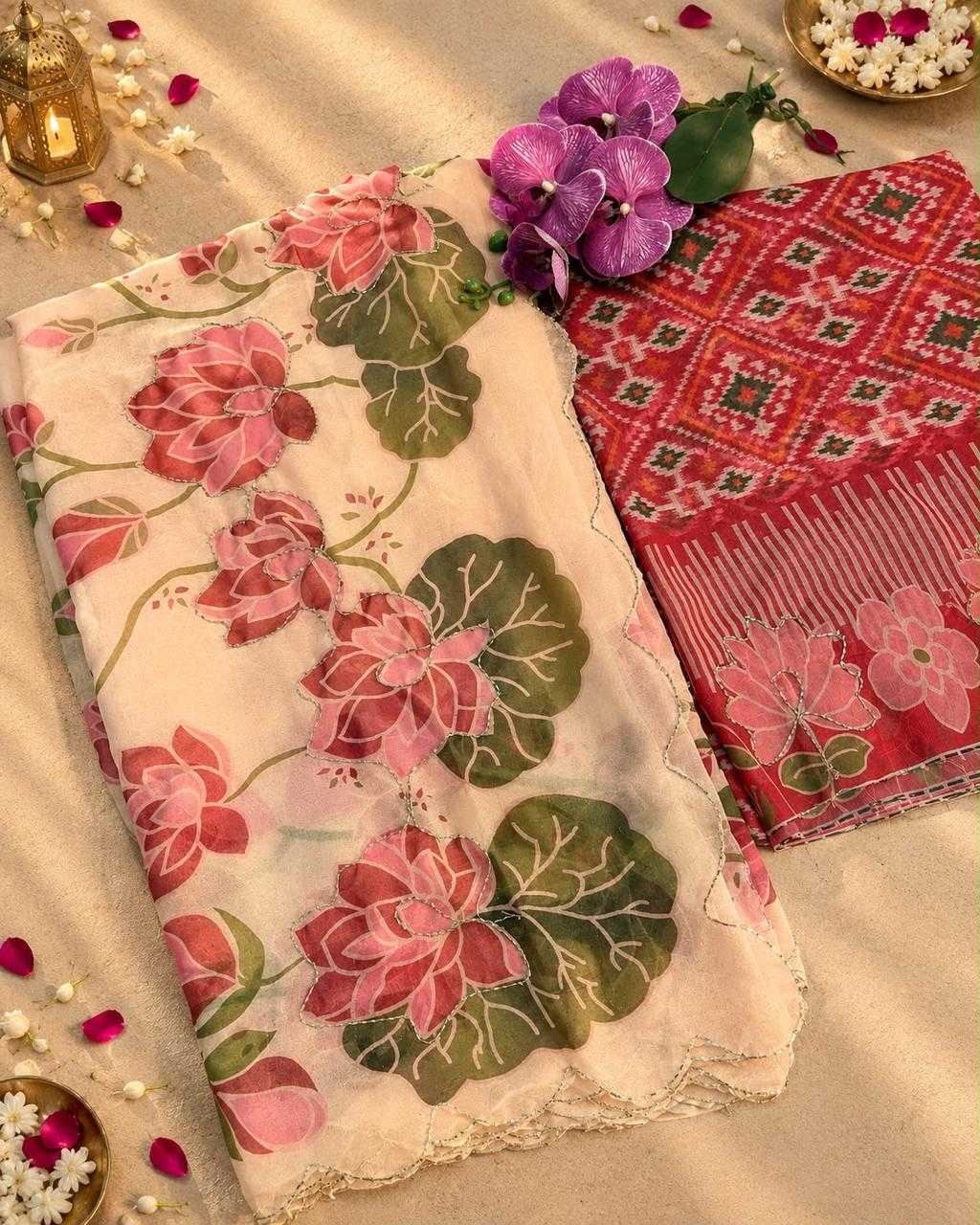 Line Georgette Fancy Saree