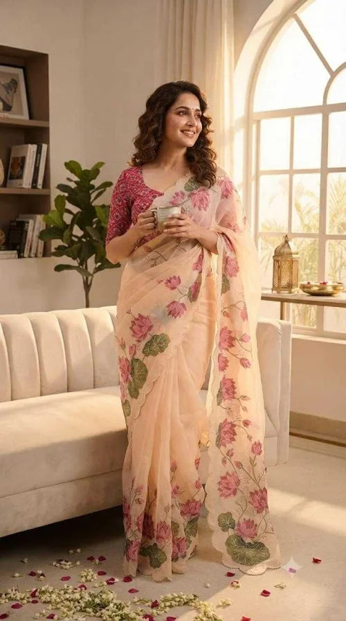 Line Georgette Fancy Saree