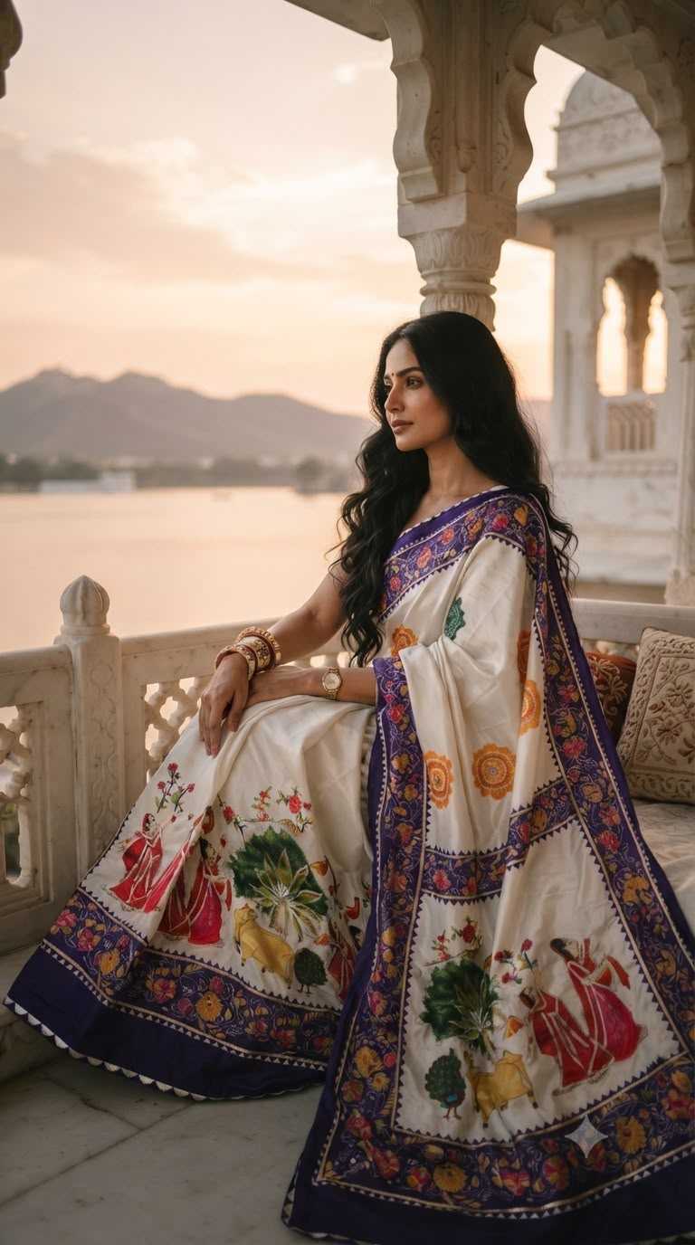 Chinon Printed Saree