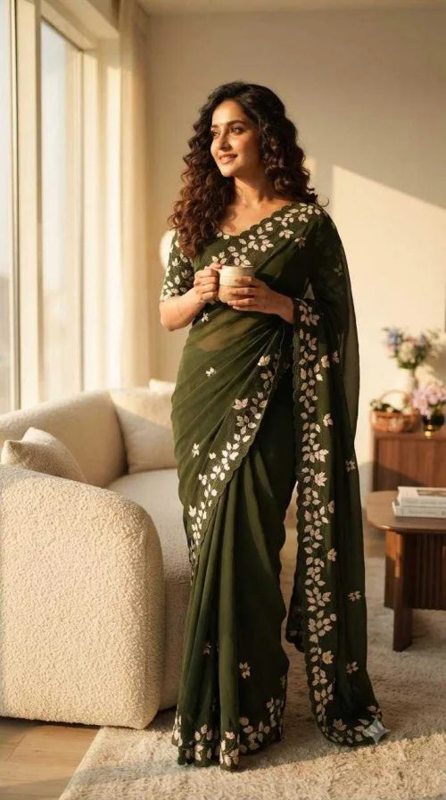 Ming Georgette Designer Saree