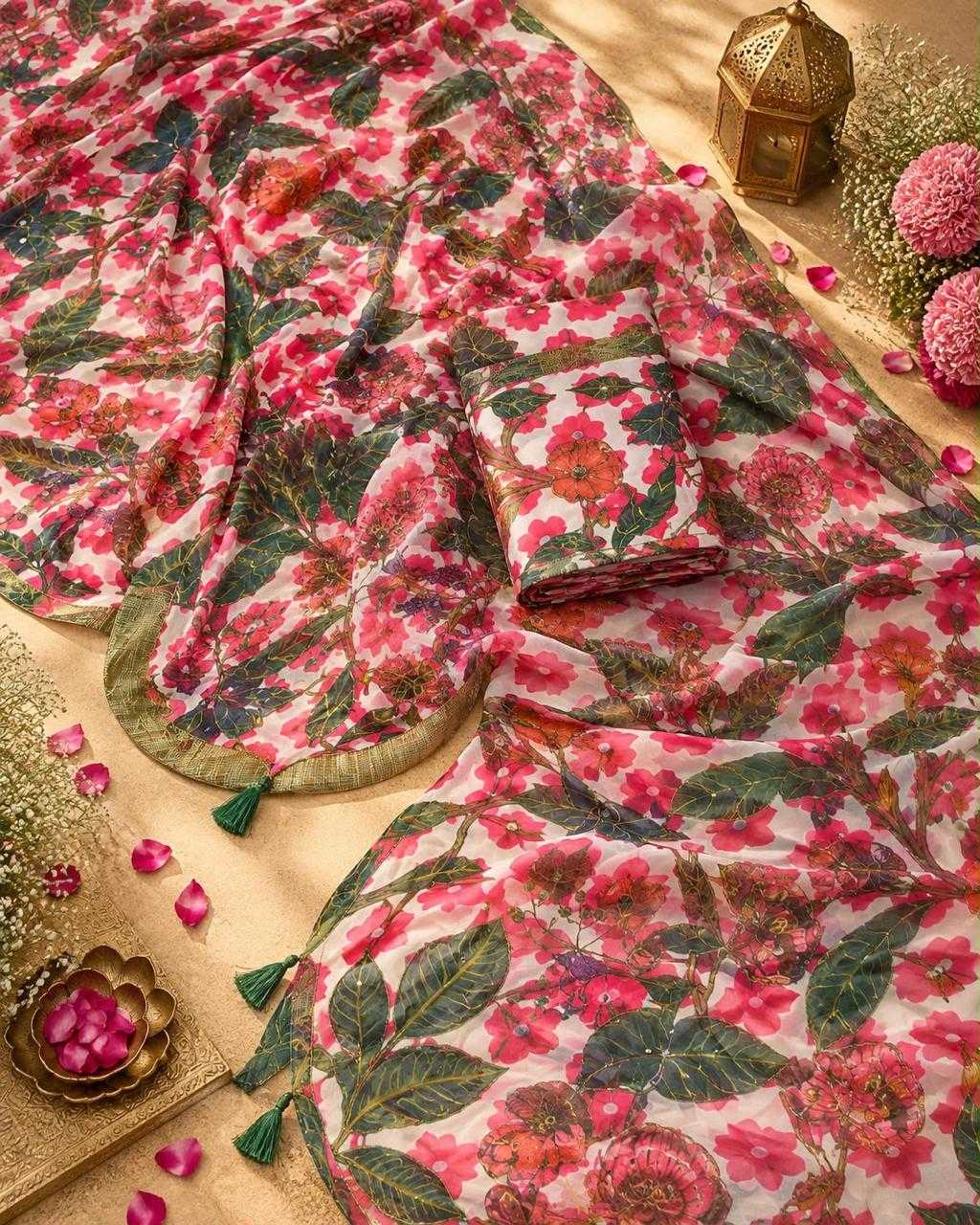 Moti Tabby Silk Printed Saree