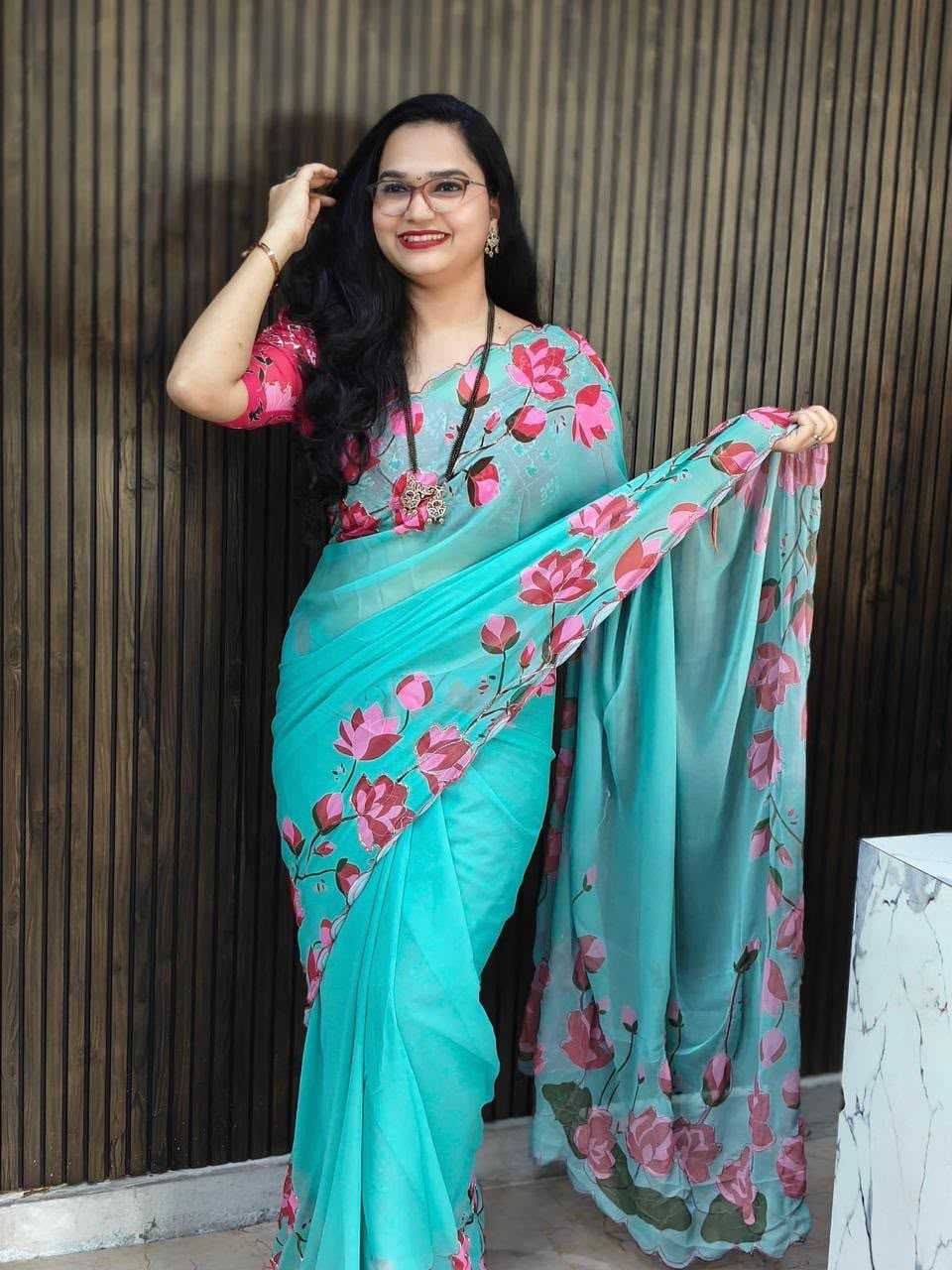 Over Georgette Printed Saree