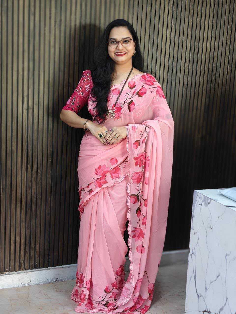 Over Georgette Printed Saree