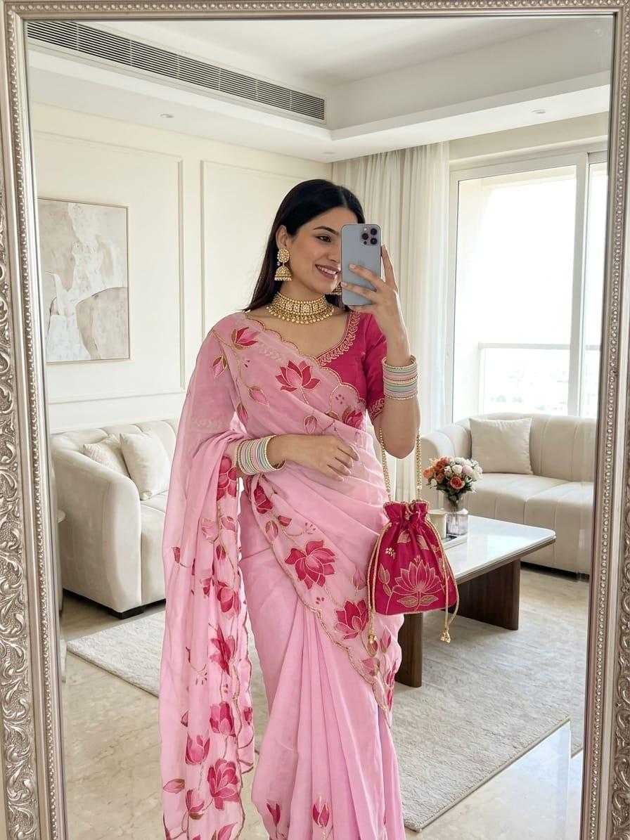 Pure Georgette Designer Saree