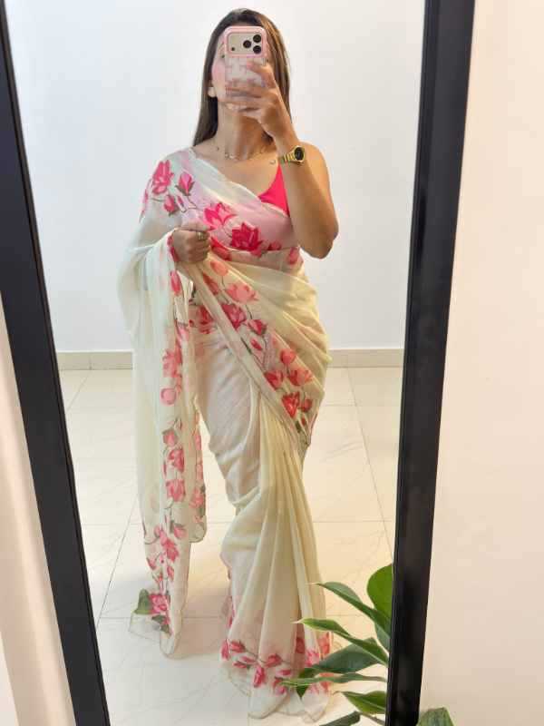 Pure Georgette Printed Saree