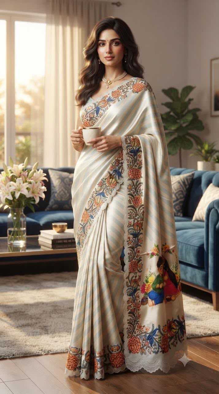Chinon Silk Designer Saree