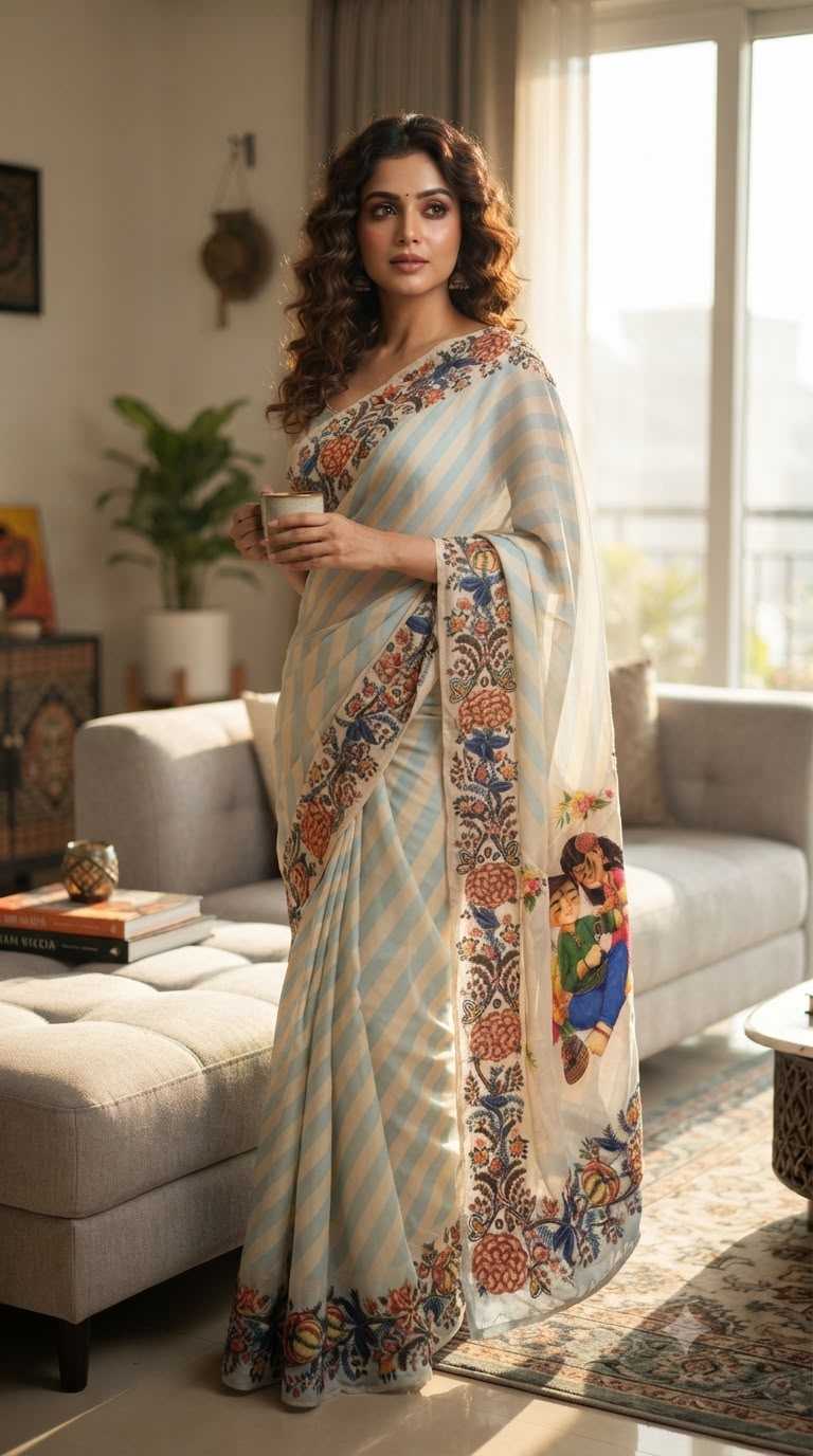 Chinon Silk Designer Saree