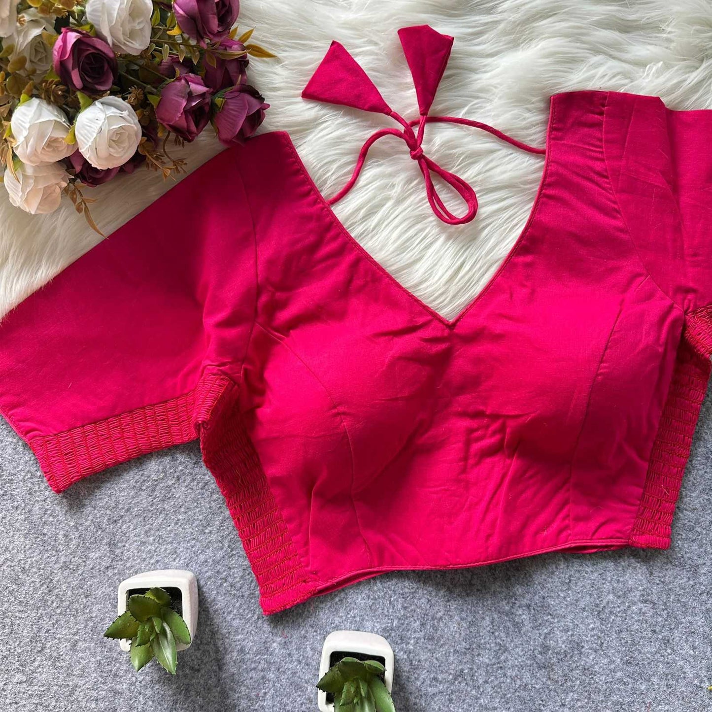 Silk Cotton Party Wear Blouse
