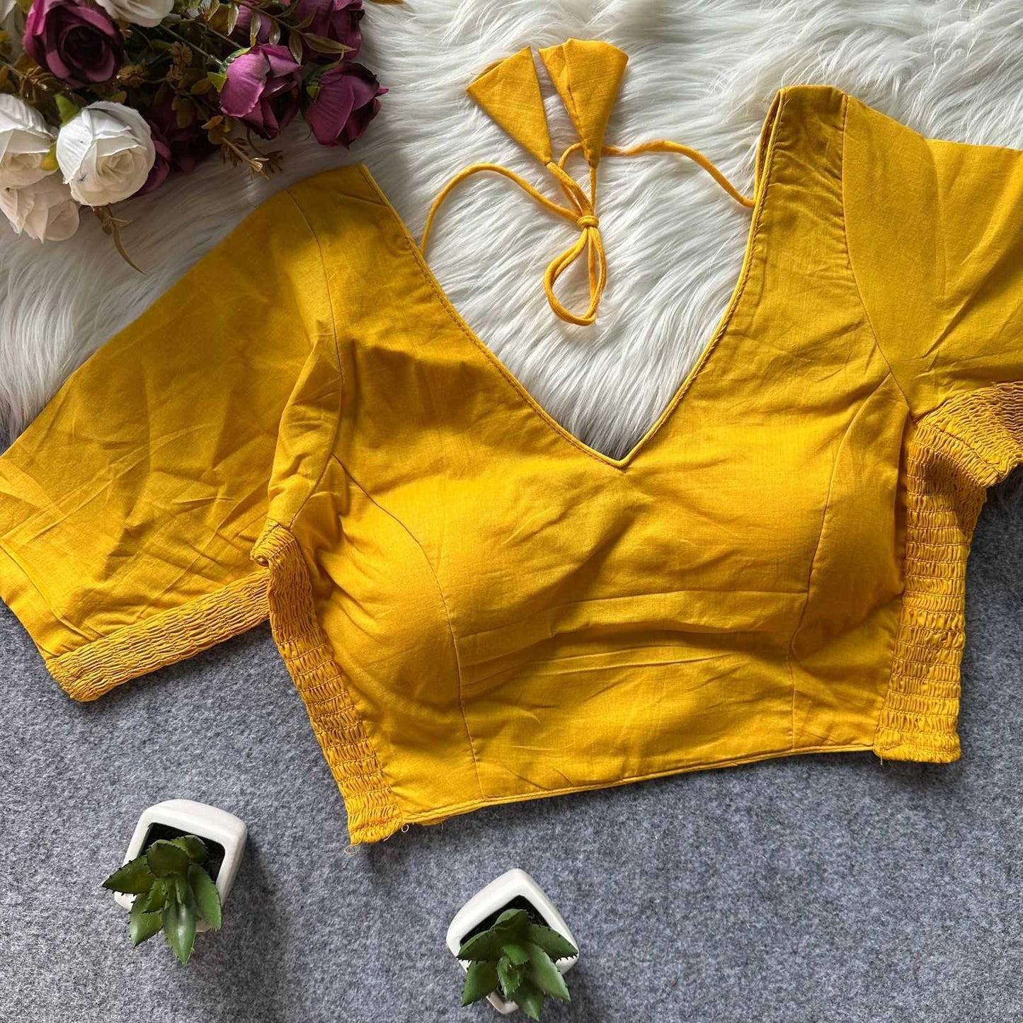 Silk Cotton Party Wear Blouse