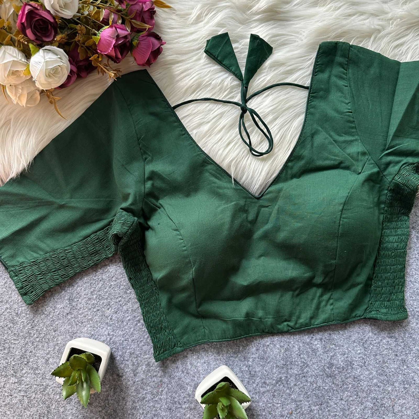 Silk Cotton Party Wear Blouse