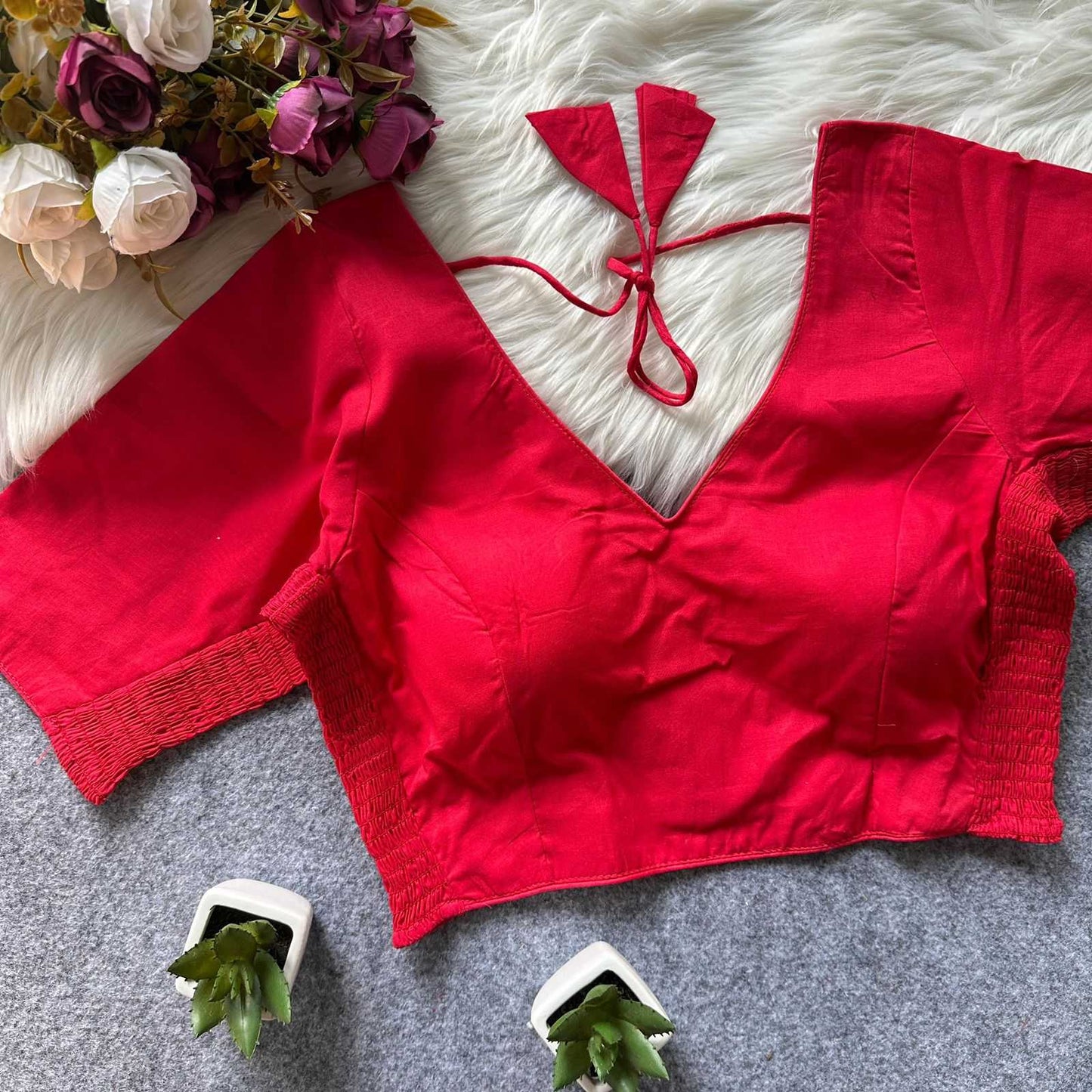 Silk Cotton Party Wear Blouse
