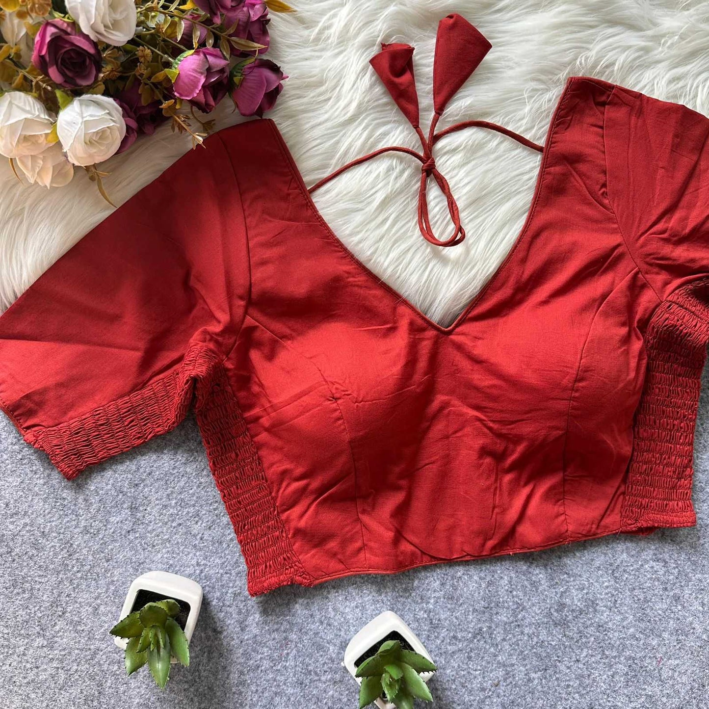 Silk Cotton Party Wear Blouse