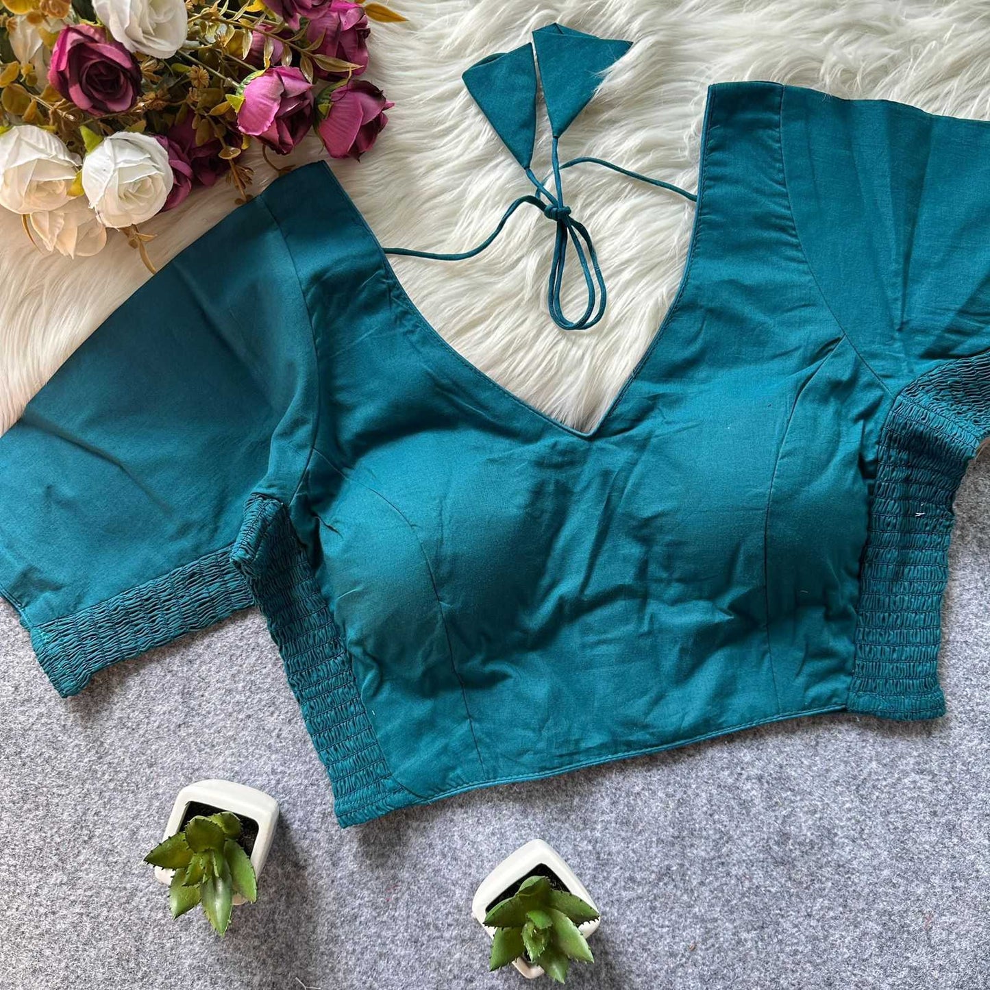 Silk Cotton Party Wear Blouse