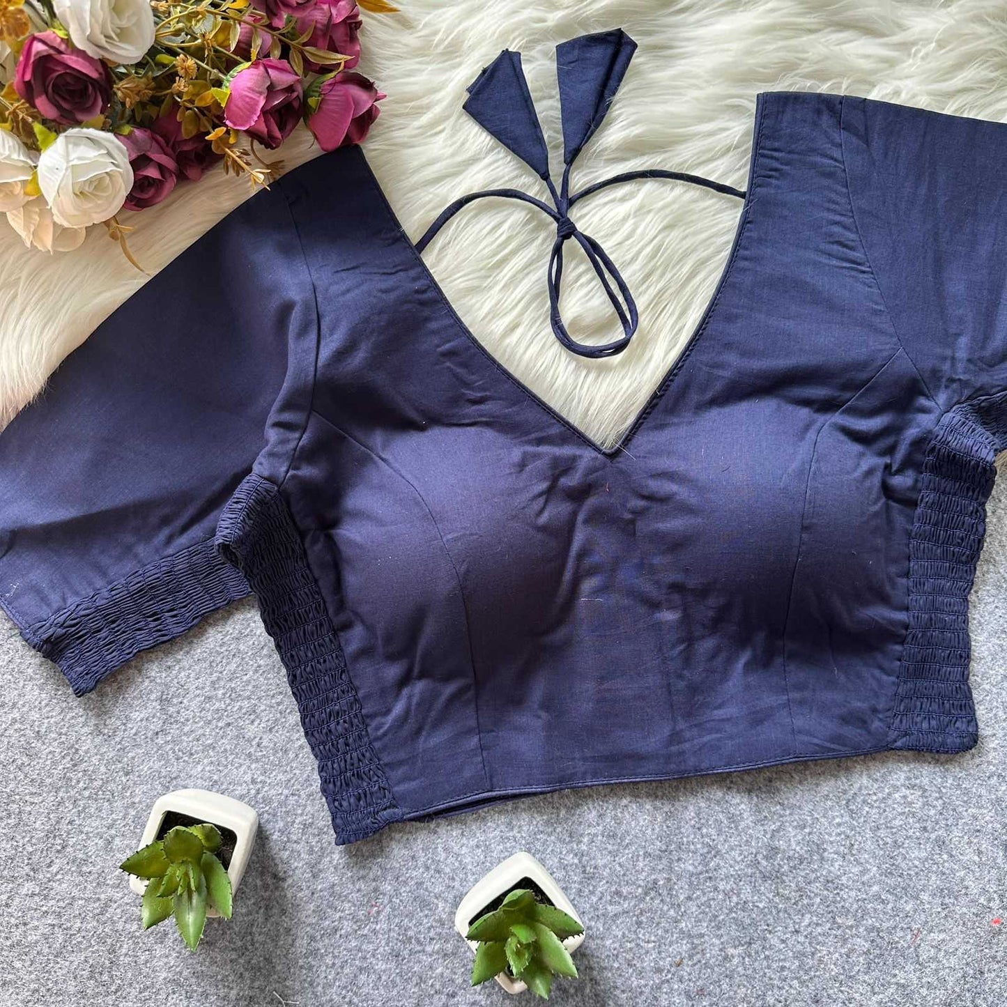 Silk Cotton Party Wear Blouse