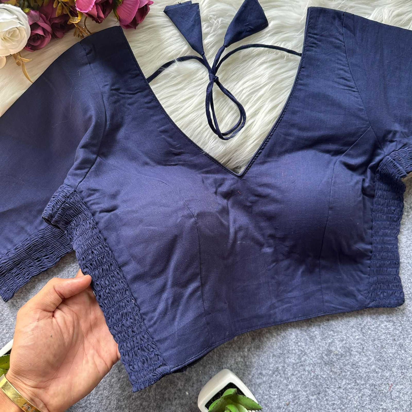 Silk Cotton Party Wear Blouse