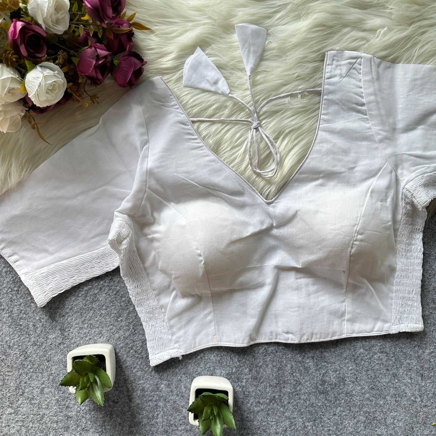 Silk Cotton Party Wear Blouse