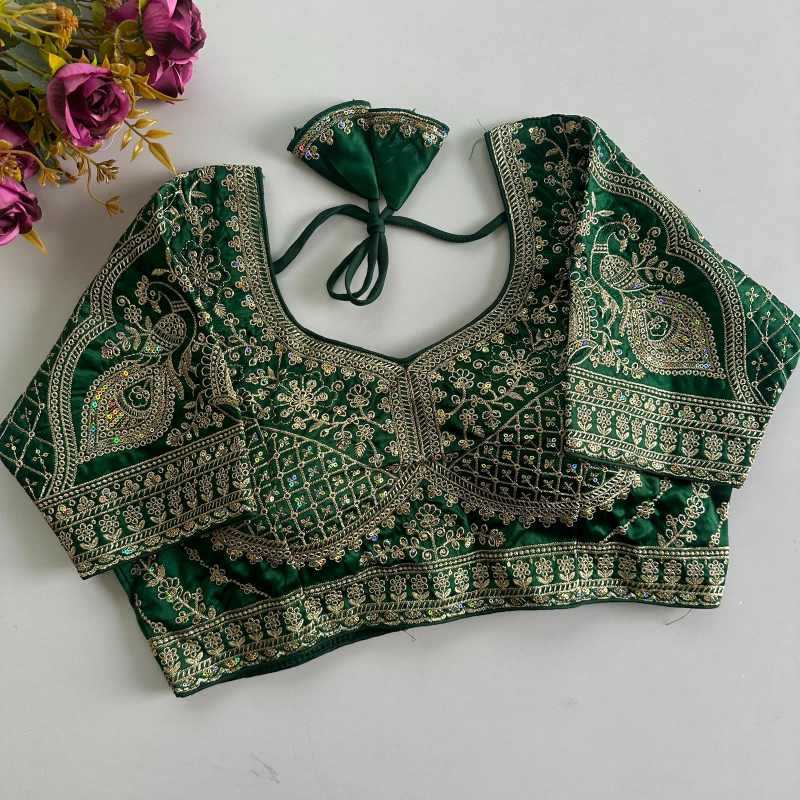 Heavy Silk Sequence Embroidery Blouse