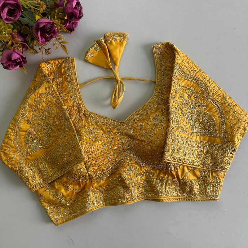 Heavy Silk Sequence Embroidery Blouse