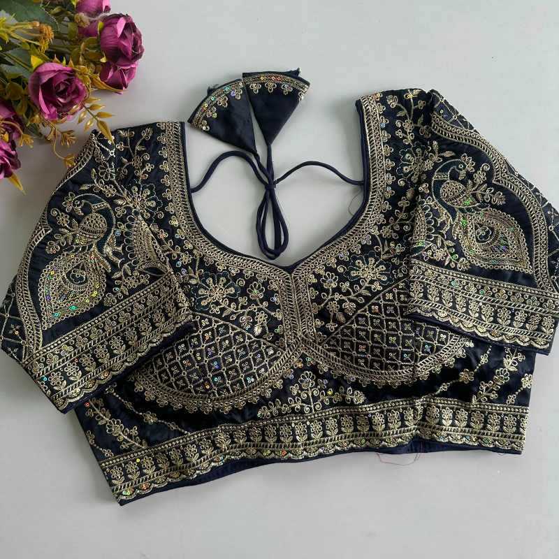 Heavy Silk Sequence Embroidery Blouse