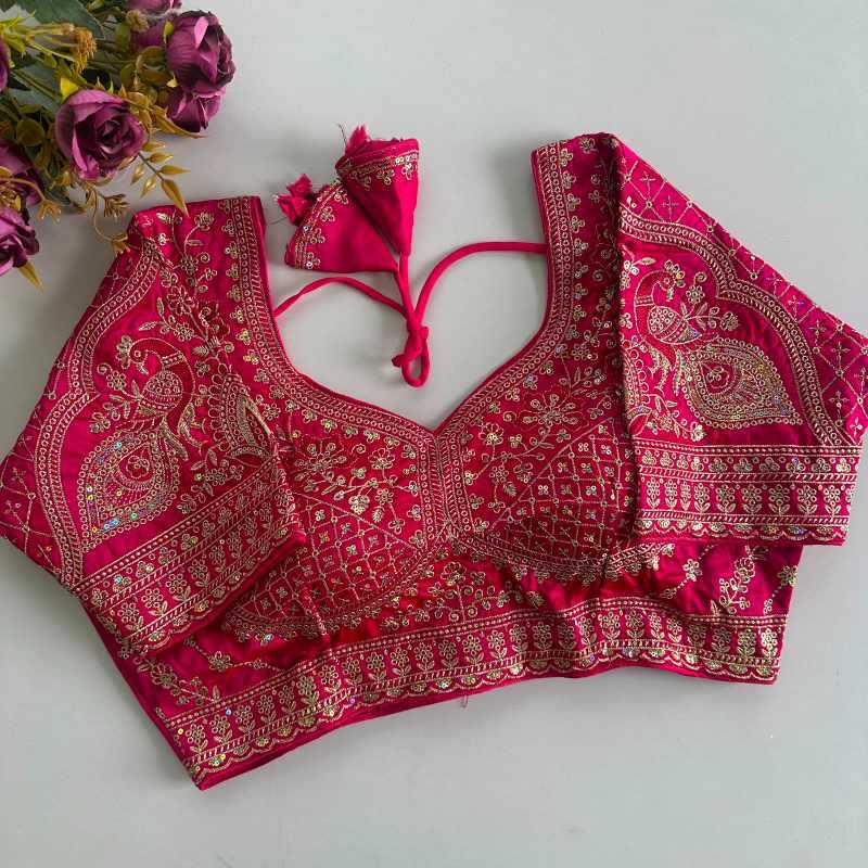 Heavy Silk Sequence Embroidery Blouse