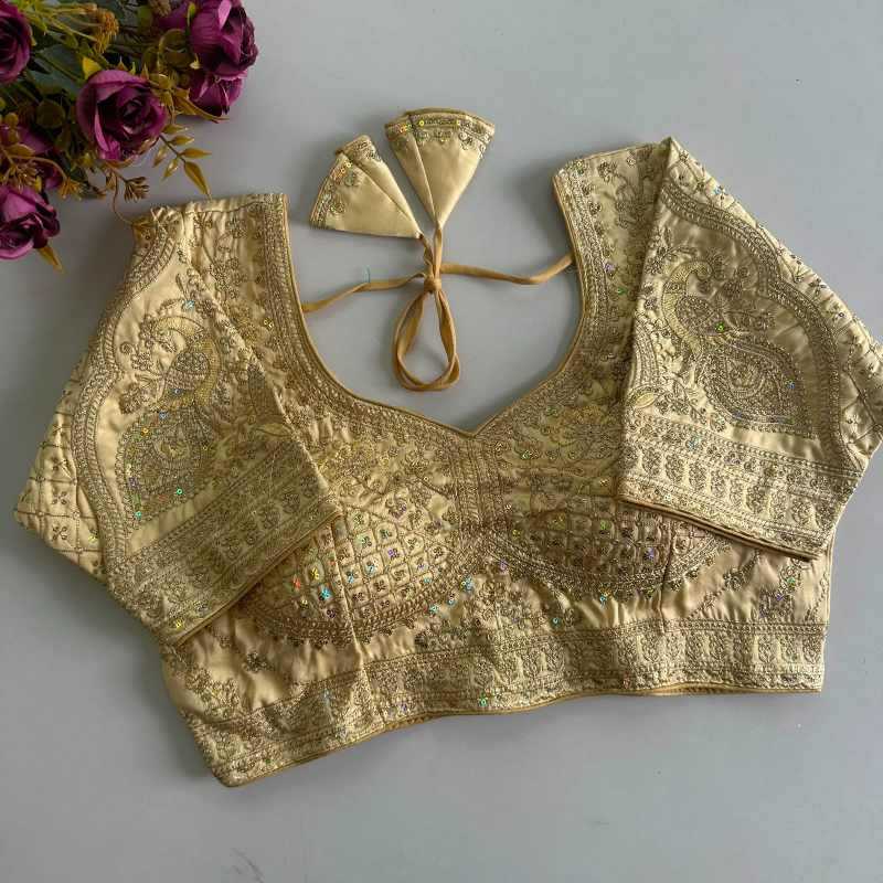 Heavy Silk Sequence Embroidery Blouse