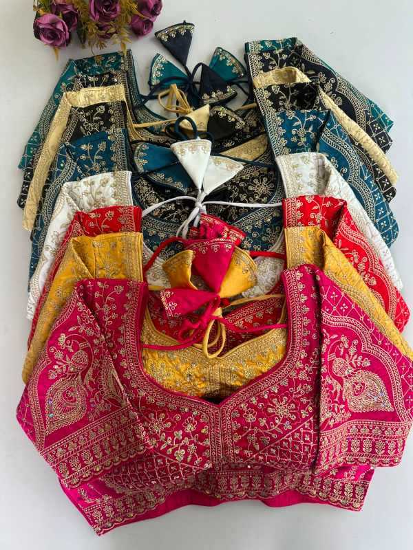 Heavy Silk Sequence Embroidery Blouse