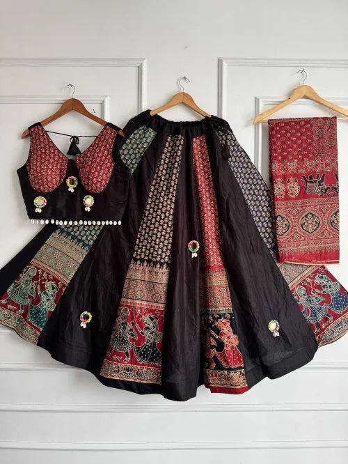 Maahi Khadi Cotton Designer Lehenga