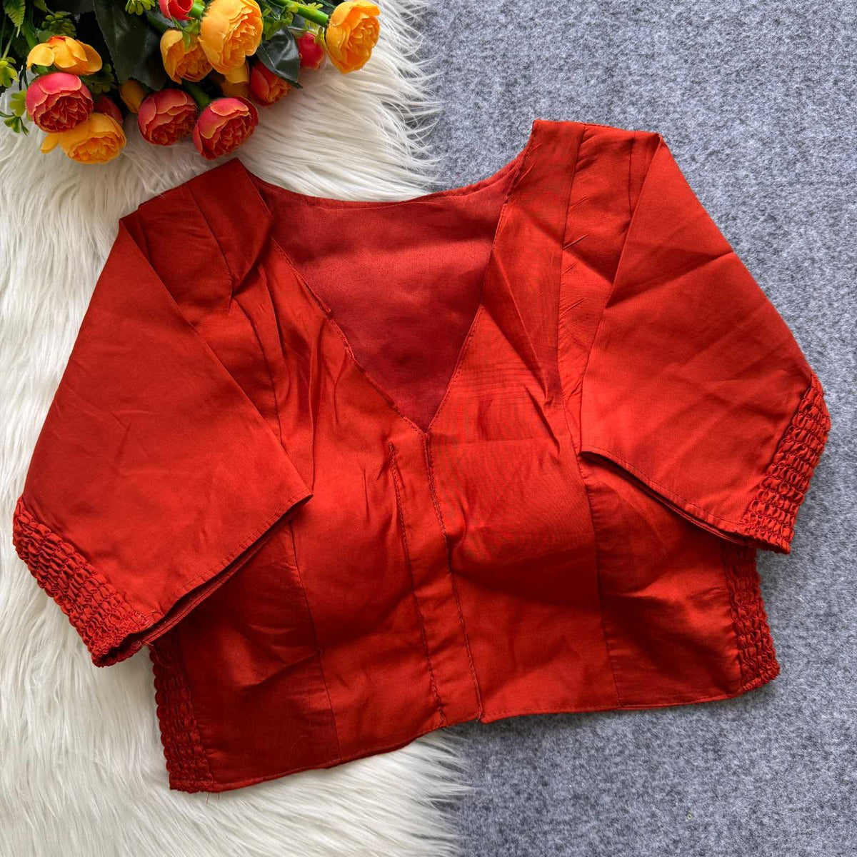 Purvi Heavy Roman Silk Stretchable Blouse