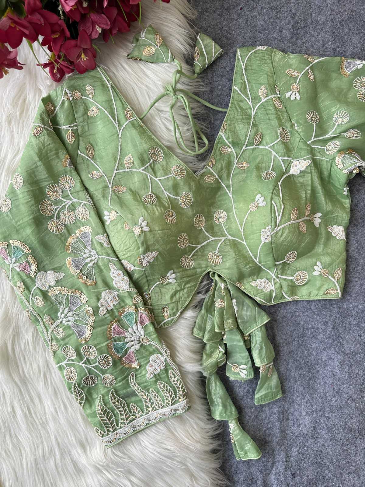 Space Silk Embroidered Blouse