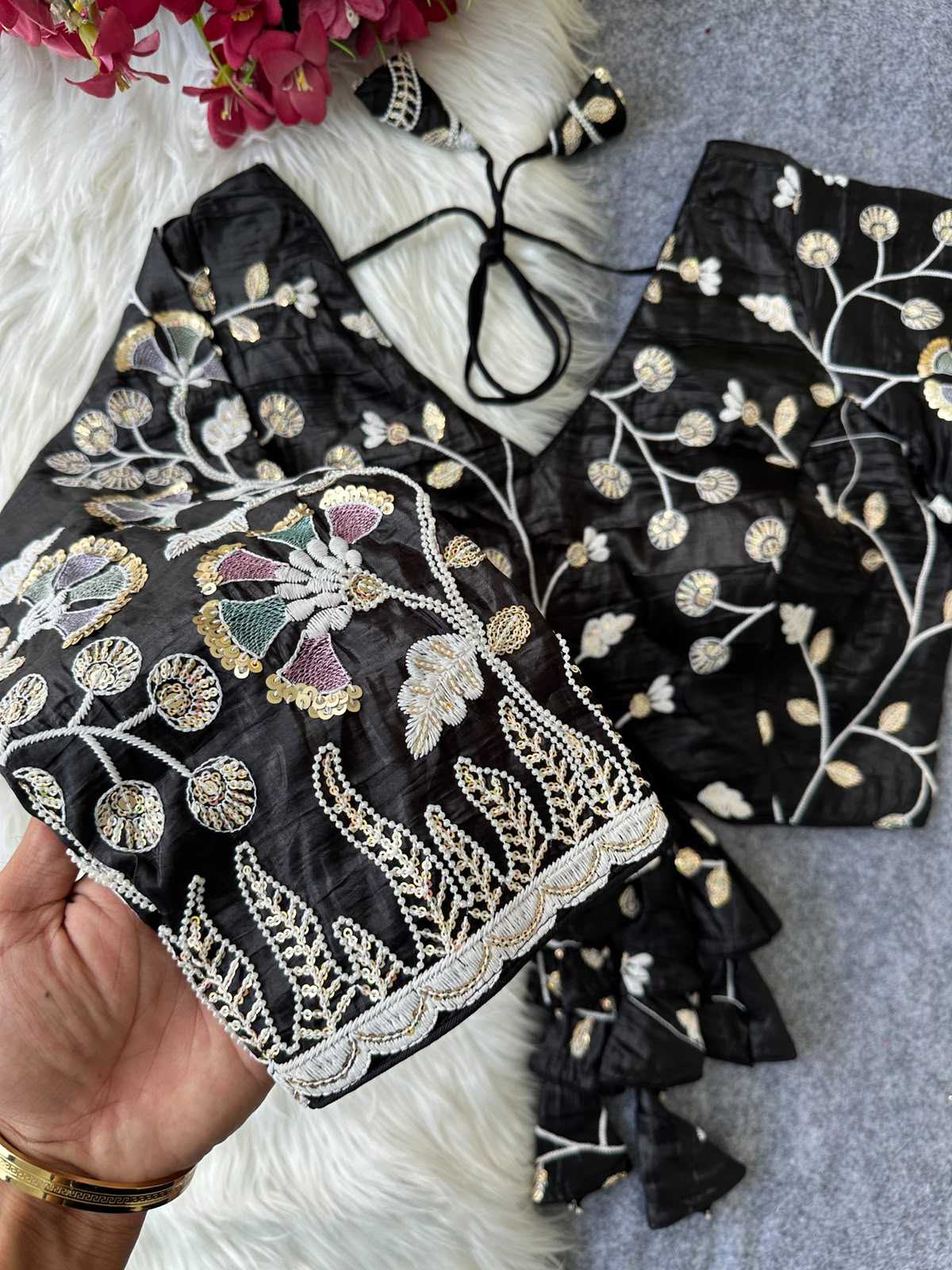 Space Silk Embroidered Blouse