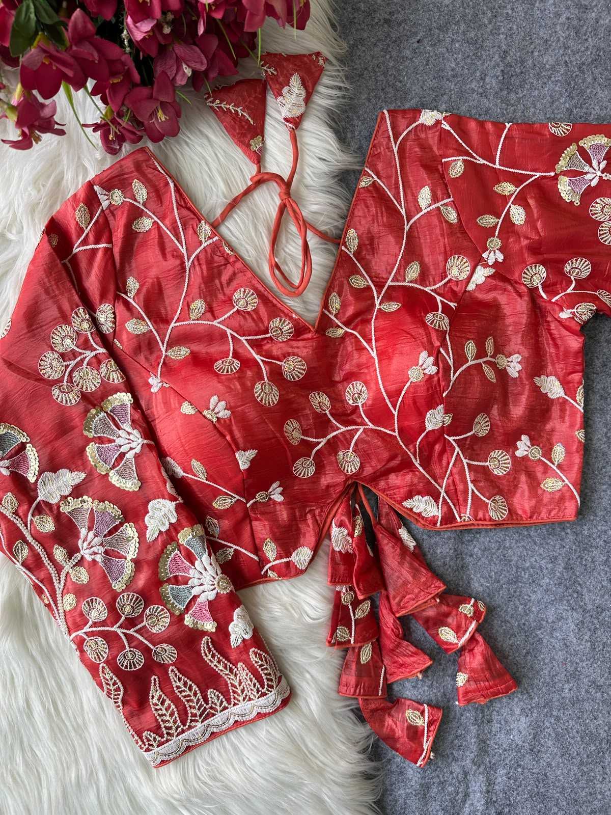 Space Silk Embroidered Blouse