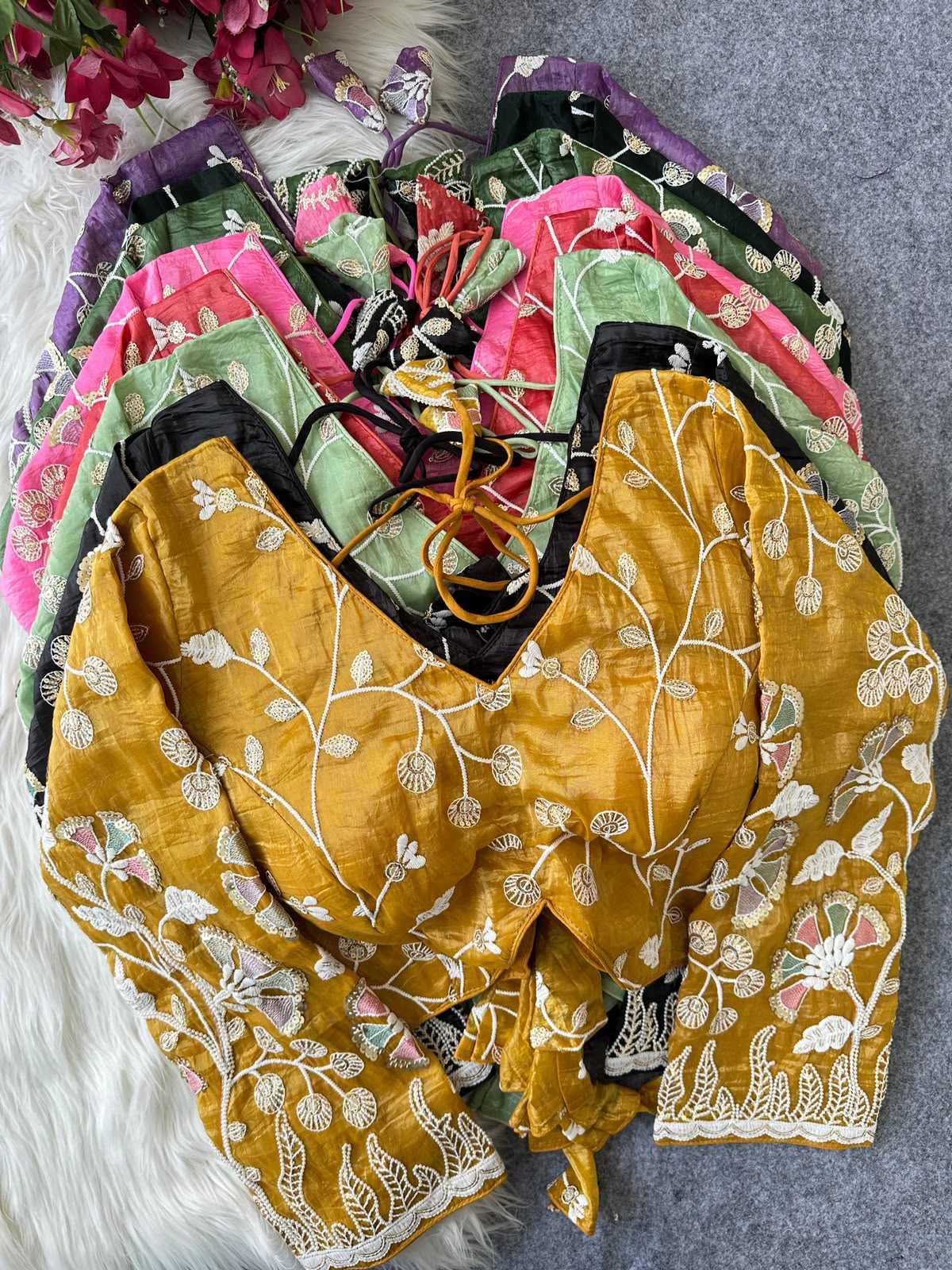 Space Silk Embroidered Blouse