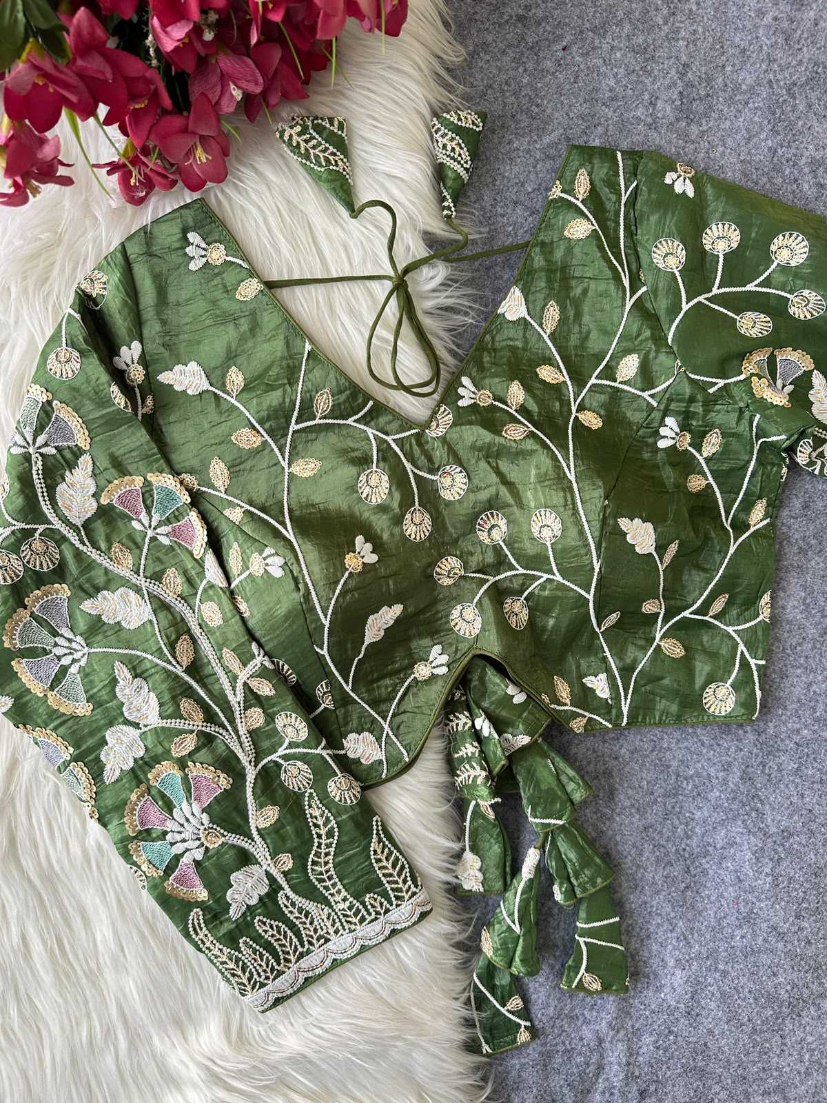 Space Silk Embroidered Blouse