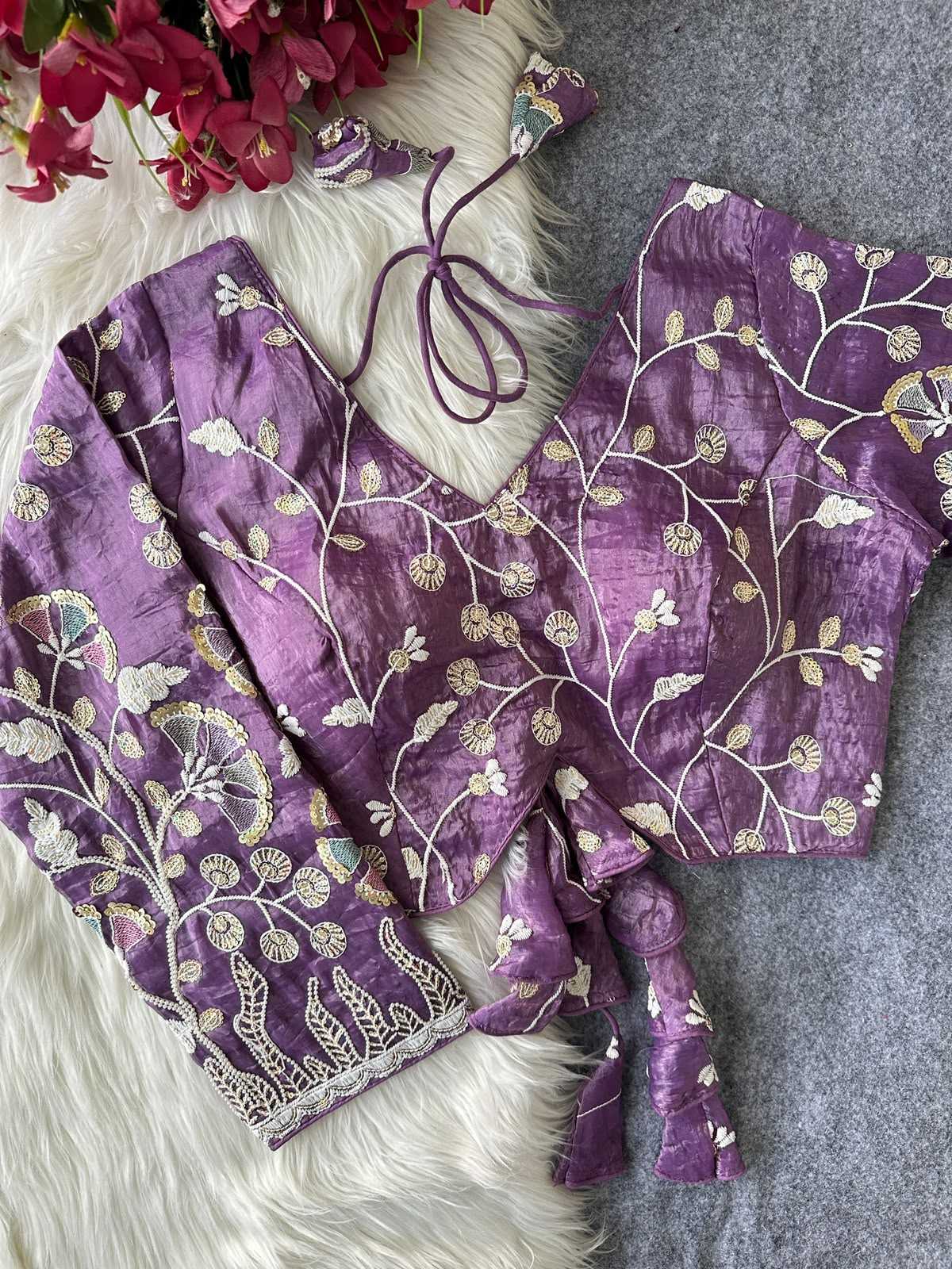 Space Silk Embroidered Blouse