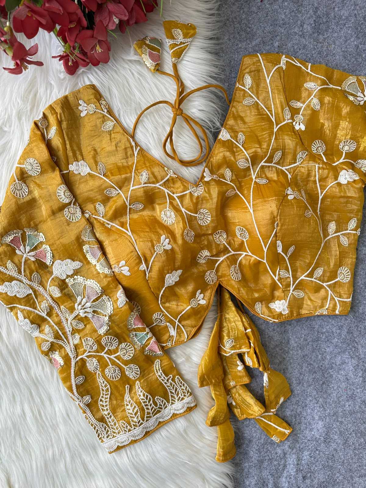 Space Silk Embroidered Blouse