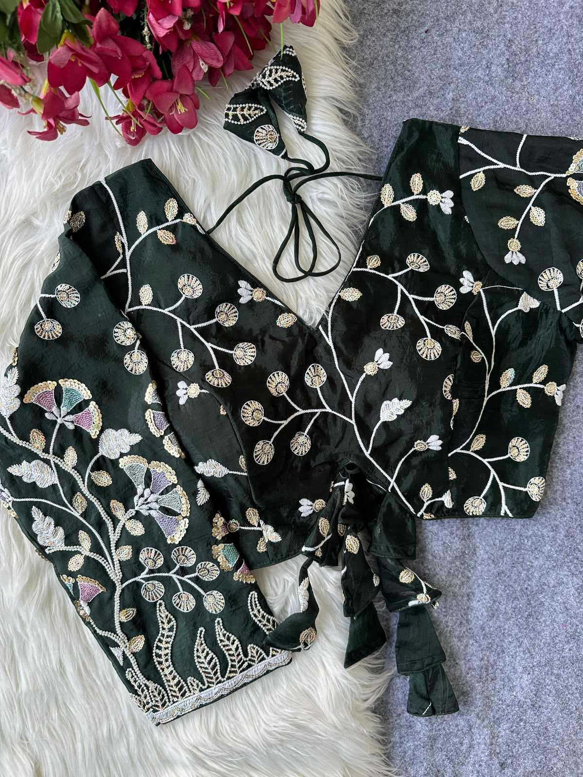 Space Silk Embroidered Blouse