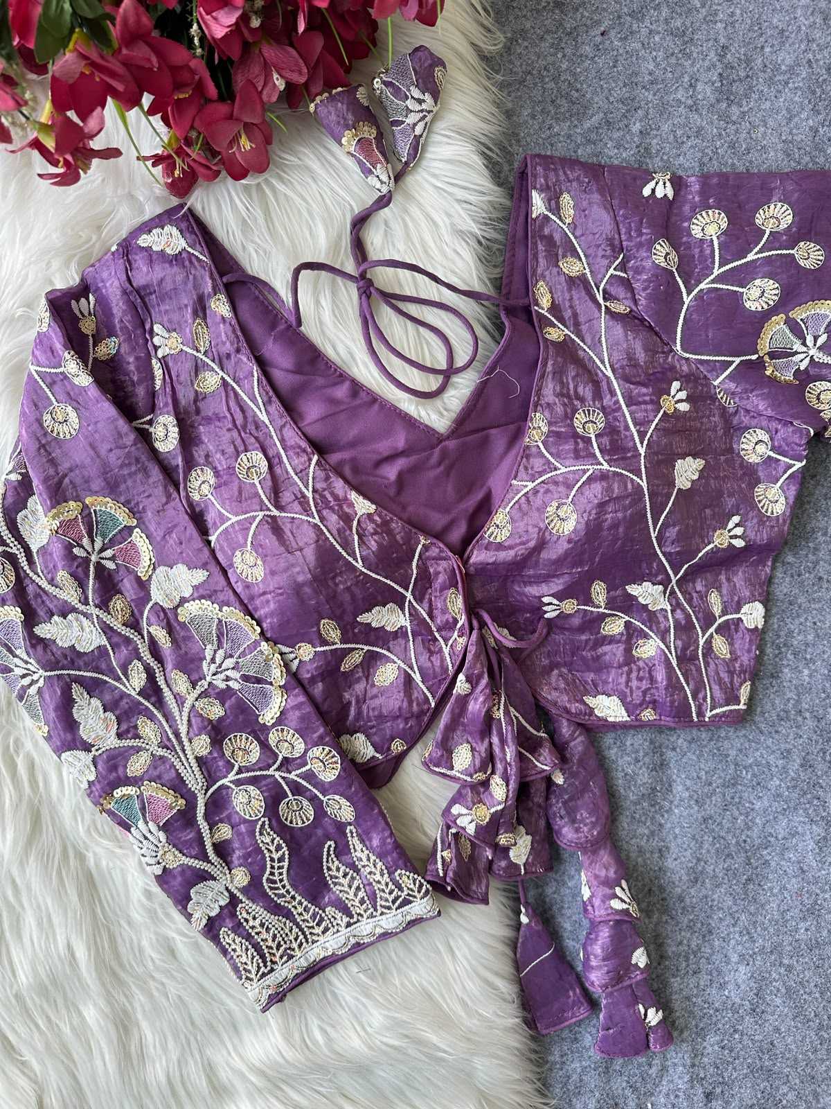 Space Silk Embroidered Blouse