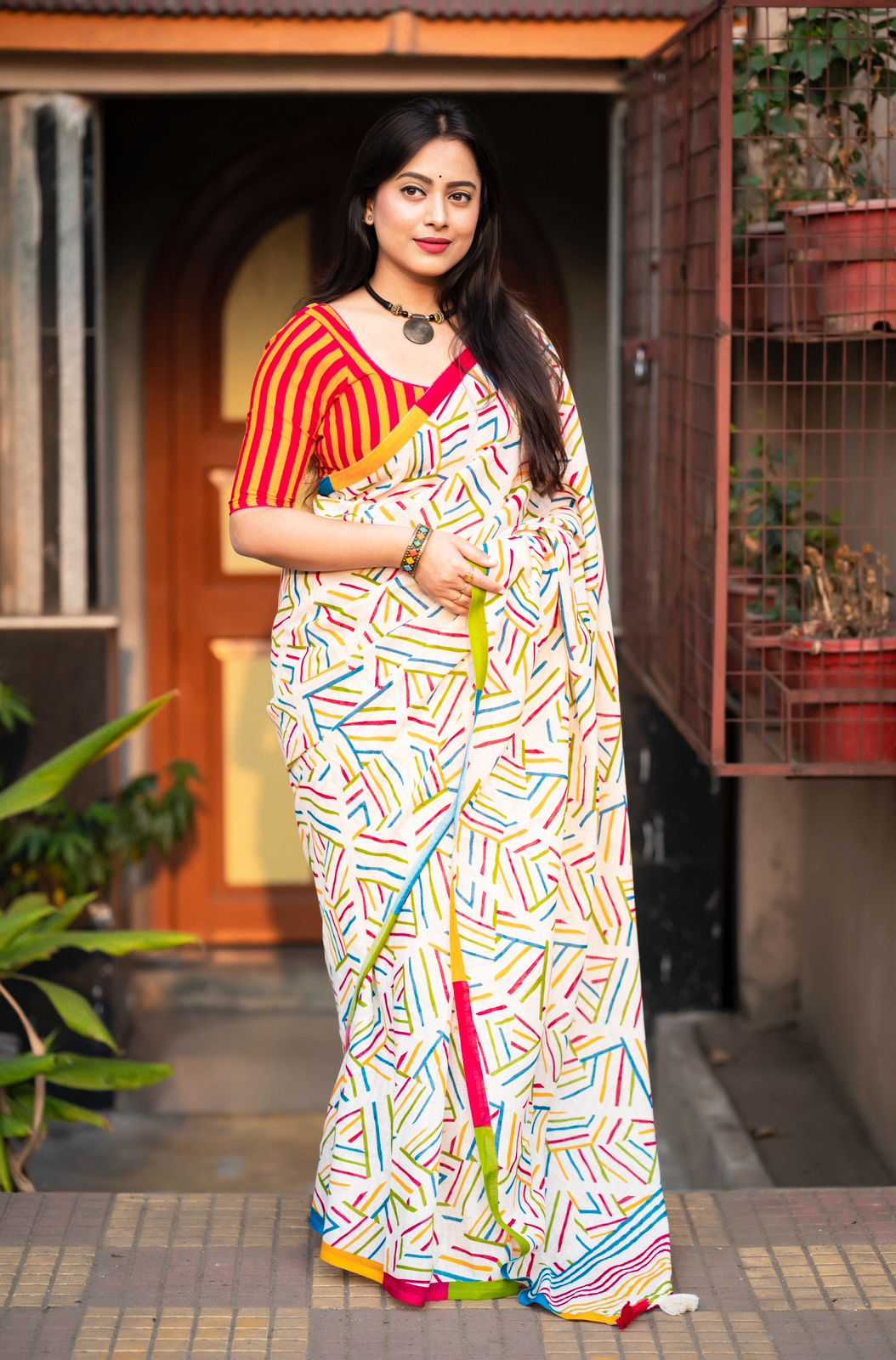 Linen Designer Saree