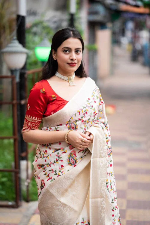 Soft Silk Saree in Sky Blue