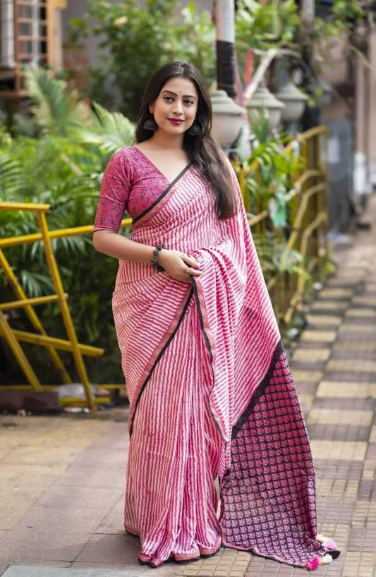 Ajrakh Saree