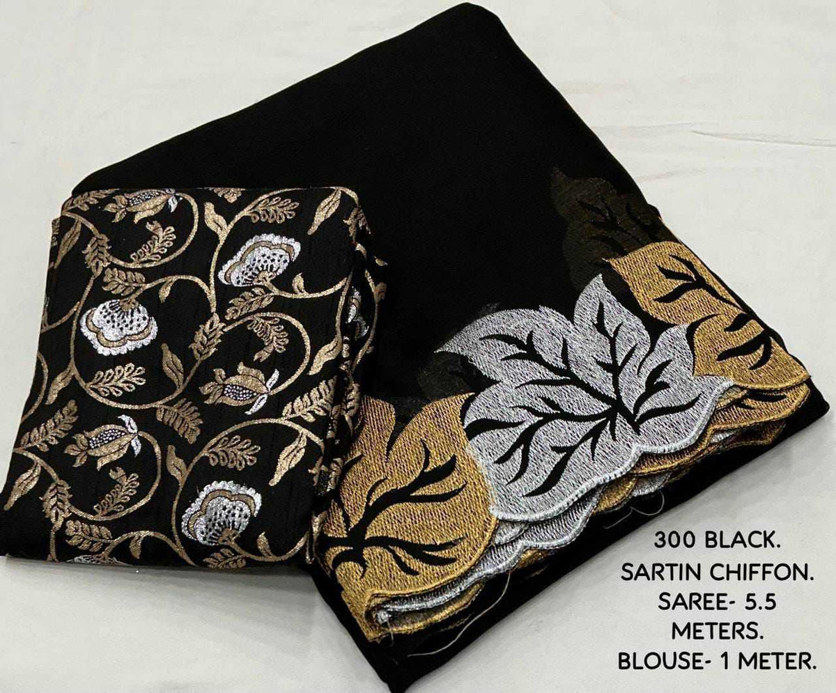 Satin Chiffon Saree