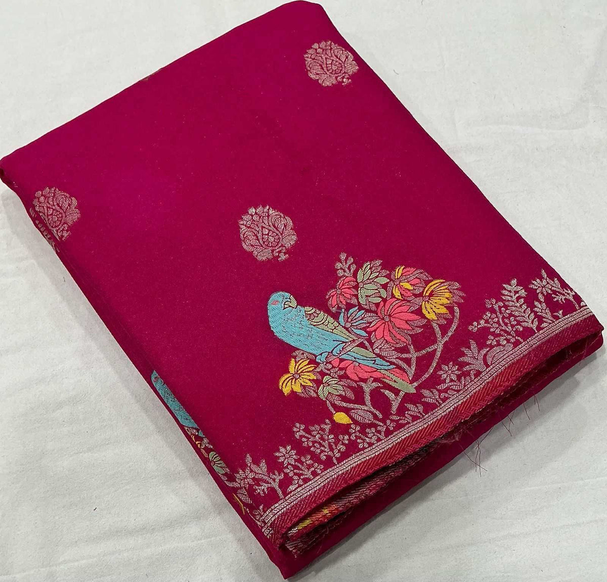 Premium Georgette Saree in Rani