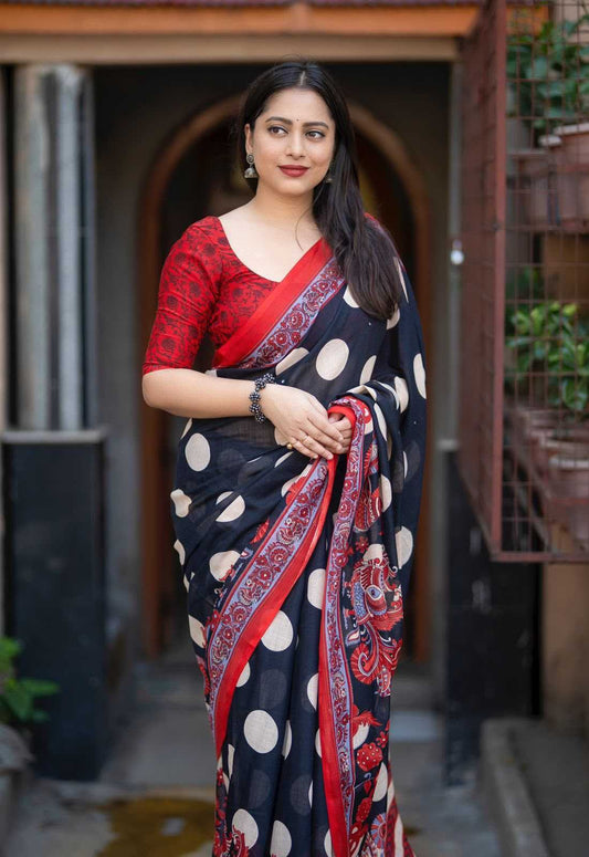 Linen Printed Saree