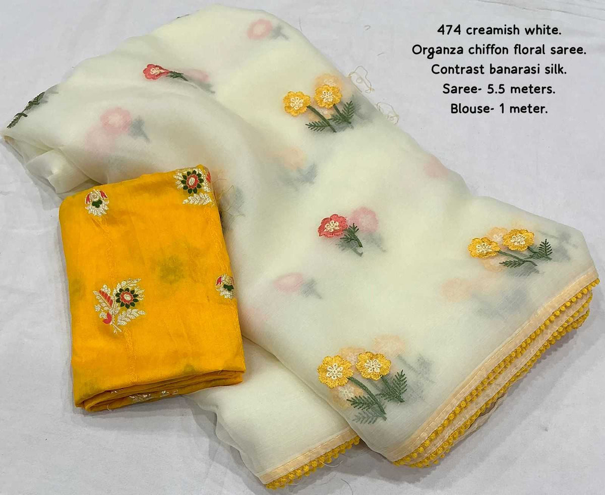 Cotton Embroidered Saree