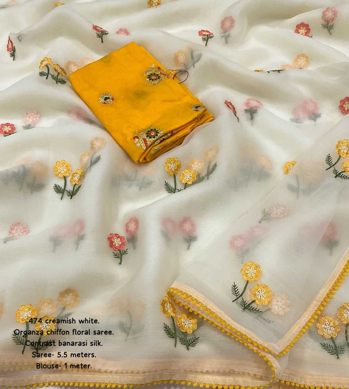Cotton Embroidered Saree
