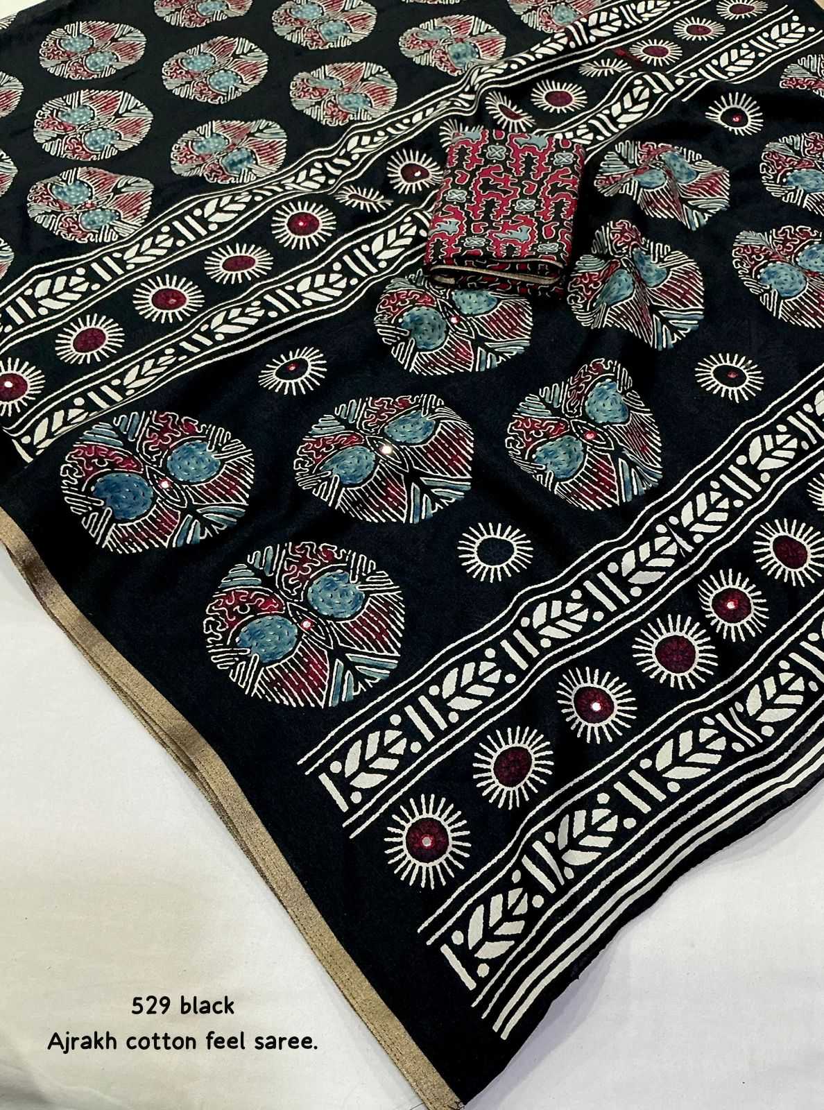 Cotton Ajrakh Saree